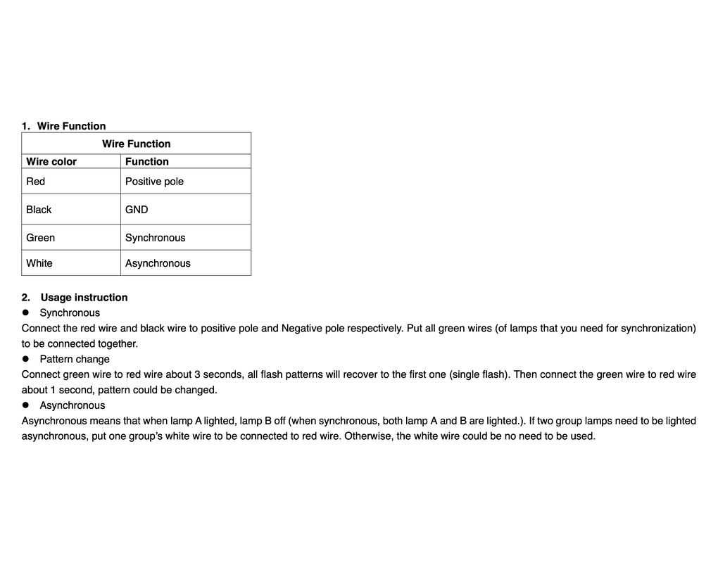 ELEX500450 series warning light wire instruction
